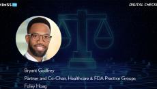 Bryant Godfrey at Foley Hoag_3D animation of AI and justice scale by shivkantsharma07/Creatas Video+/Getty Images Plus
