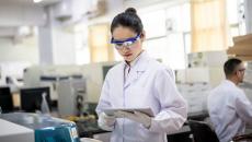 A scientist working in a lab