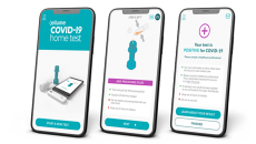Three screens of the Ellume COVID-19 Home Test App
